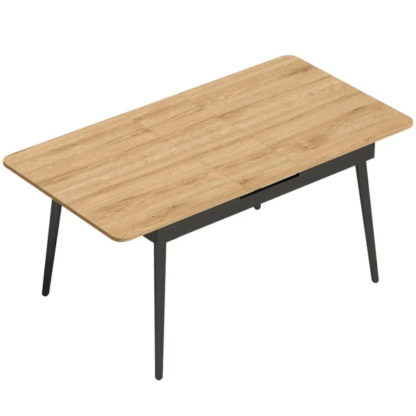 Uitschuifbare Eettafel 130 160 Cm, Keukentafel Met Afgeronde Hoeken, Eik