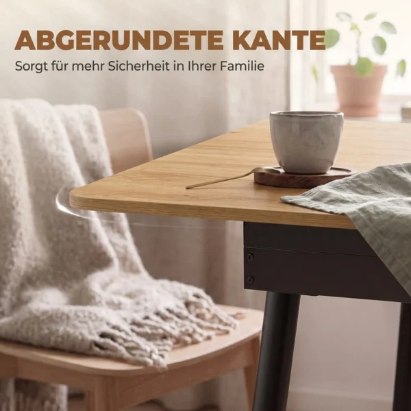Uitschuifbare Eettafel 130 160 Cm, Keukentafel Met Afgeronde Hoeken, Eik