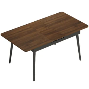 Uitschuifbare Eettafel 130 160 Cm, Keukentafel Met Afgeronde Hoeken, Licht Walnoot
