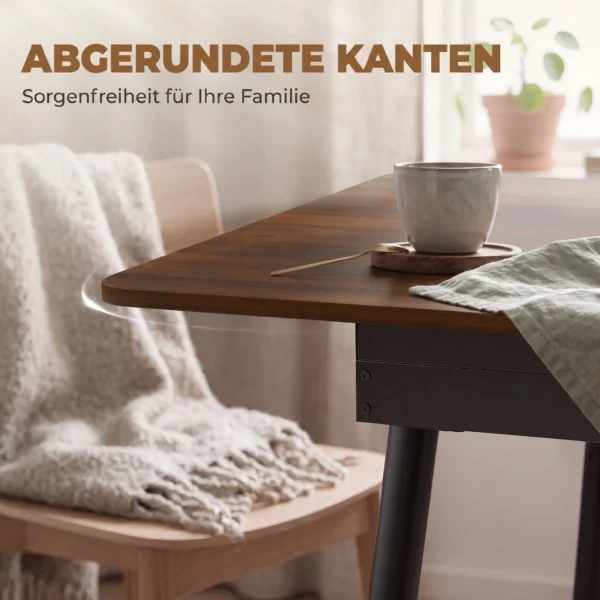 Uitschuifbare Eettafel 130 160 Cm, Keukentafel Met Afgeronde Hoeken, Licht Walnoot