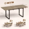 Uitschuifbare Eettafel 140 180 Cm Voor 6 8 Personen, Rechthoekig In Industrieel Ontwerp Met Stalen Frame, Bruin