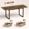 Uitschuifbare Eettafel 140 180 Cm Voor 6 8 Personen, Rechthoekig In Industrieel Ontwerp Met Stalen Frame, Tijgerhoutlook
