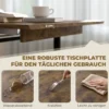 Uitschuifbare Eettafel 140 180 Cm Voor 6 8 Personen, Rechthoekig In Industrieel Ontwerp Met Stalen Frame, Tijgerhoutlook
