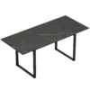 Uitschuifbare Eettafel 140 180 Cm Voor 6 8 Personen, Rechthoekig In Industrieel Ontwerp Met Stalen Frame, Zwart