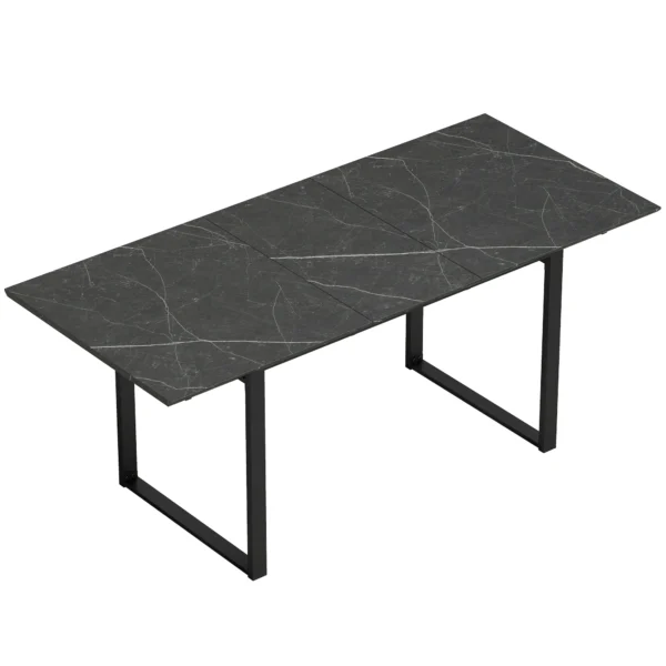 Uitschuifbare Eettafel 140 180 Cm Voor 6 8 Personen, Rechthoekig In Industrieel Ontwerp Met Stalen Frame, Zwart