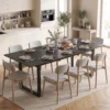 Uitschuifbare Eettafel 140 180 Cm Voor 6 8 Personen, Rechthoekig In Industrieel Ontwerp Met Stalen Frame, Zwart
