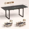 Uitschuifbare Eettafel 140 180 Cm Voor 6 8 Personen, Rechthoekig In Industrieel Ontwerp Met Stalen Frame, Zwart