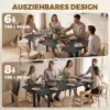 Uitschuifbare Eettafel 140 180 Cm Voor 6 8 Personen, Rechthoekig In Industrieel Ontwerp Met Stalen Frame, Zwart