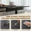 Uitschuifbare Eettafel 140 180 Cm Voor 6 8 Personen, Rechthoekig In Industrieel Ontwerp Met Stalen Frame, Zwart