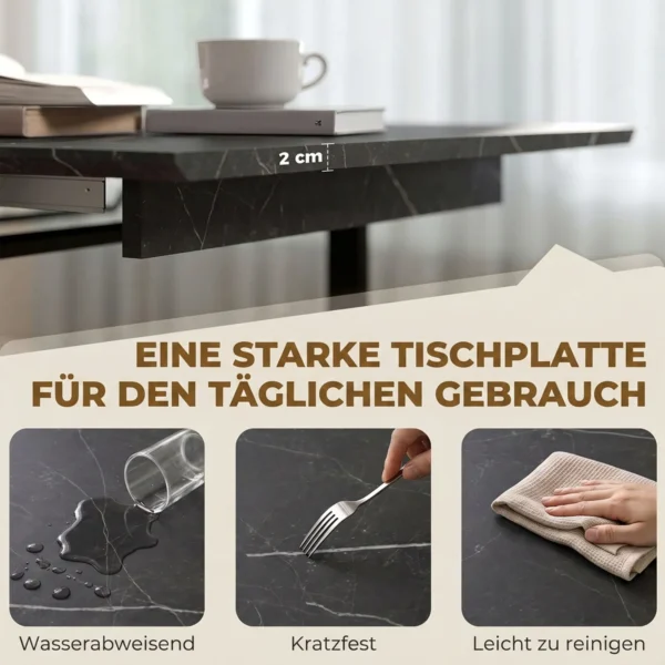 Uitschuifbare Eettafel 140 180 Cm Voor 6 8 Personen, Rechthoekig In Industrieel Ontwerp Met Stalen Frame, Zwart