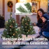Verlichte Kerstboom 60 Cm, Set Van 2, Kunstmatig, Met 60 Kleurrijke LED lampjes, 130 Takpunten, Groen