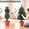 Verlichte Kerstboom 60 Cm, Set Van 2, Kunstmatig, Met 60 Kleurrijke LED lampjes, 130 Takpunten, Groen