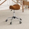 Verstelbare Rolkruk Draaikruk 49 61 Cm Werkkruk Draaibaar Zadelkruk Voor Kantoor Salon Massage Spa Bruin
