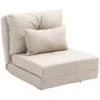 Vloerstoel Vouwmatras Slaapmat, 2 in 1 ontwerp, Afneembaar Kussen, 60 X 80 X 56 Cm, Beige
