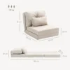 Vloerstoel Vouwmatras Slaapmat, 2 in 1 ontwerp, Afneembaar Kussen, 60 X 80 X 56 Cm, Beige