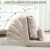 Vloerstoel Vouwmatras Slaapmat, 2 in 1 ontwerp, Afneembaar Kussen, 60 X 80 X 56 Cm, Beige