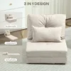 Vloerstoel Vouwmatras Slaapmat, 2 in 1 ontwerp, Afneembaar Kussen, 60 X 80 X 56 Cm, Beige