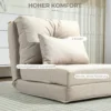 Vloerstoel Vouwmatras Slaapmat, 2 in 1 ontwerp, Afneembaar Kussen, 60 X 80 X 56 Cm, Beige