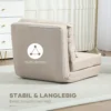 Vloerstoel Vouwmatras Slaapmat, 2 in 1 ontwerp, Afneembaar Kussen, 60 X 80 X 56 Cm, Beige