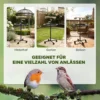 Vogelspeelstandaard, Draagbare Papegaai Zitstok Met Vier Wielen, Roestvrijstalen Schalen Rond Dienblad
