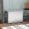 Vuilnisbak Met 3 X 10 L Vakken, Deodorant deksel, Vingerafdrukbestendig, Soft close, Uitneembaar, Zilver