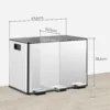 Vuilnisbak Met 3 X 10 L Vakken, Deodorant deksel, Vingerafdrukbestendig, Soft close, Uitneembaar, Zilver