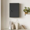 Wand Medischkast, Badkamerkast Met 3 Planken, 2 Sleutels, 40 X 18 X 60 Cm, Zwart