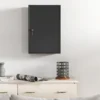 Wand Medischkast, Badkamerkast Met 3 Planken, 2 Sleutels, 40 X 18 X 60 Cm, Zwart
