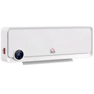 Wandmontage Verwarmingstoestel 2000W Met Afstandsbediening, 3 Bedrijfsmodi, LED Display 12u Timer