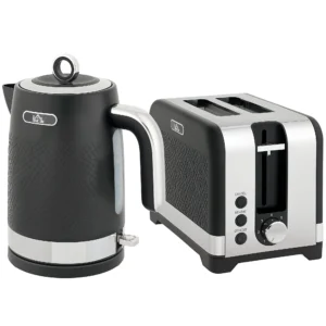 Waterkoker En Broodrooster set, 1,7 L 2200 W Snelkook Waterkoker Met Thermostaat, 2 Sneetjes Broodrooster, Grijs