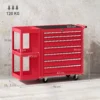 Werkplaatswagen Gereedschapswagen Met 7 Lades, Afneembaar Zijrek, 4 Wielen Met Parkeerrem, 96x33,5x75cm, Rood