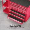 Werkplaatswagen Gereedschapswagen Met 7 Lades, Afneembaar Zijrek, 4 Wielen Met Parkeerrem, 96x33,5x75cm, Rood