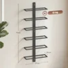 Wijnrek, Wandrek Voor 6 Flessen Wijn, 6 Niveaus, Stalen Buis, Voor Keuken, Woonkamer, Huisbar, Zwart