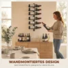 Wijnrek, Wandrek Voor 6 Flessen Wijn, 6 Niveaus, Stalen Buis, Voor Keuken, Woonkamer, Huisbar, Zwart