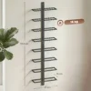 Wijnrek, Wandrek Voor 8 Flessen Wijn, 8 Niveaus, Stalen Buis, Voor Keuken, Woonkamer, Huisbar, Zwart
