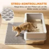 XL Kattenbak Van Roestvrij Staal Met Deksel, Hoge Zijwanden, Schep Borstel Mat Voor Kittens Tot 8 Kg Lichtgrijs