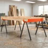 Zaagbokken In Tweepak, Inklapbare Werkbank zaagbokken Met In Hoogte Verstelbare Poten, 2x4 Houder, Draaghandvat, Oranje