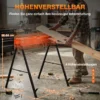 Zaagbokken In Tweepak, Inklapbare Werkbank zaagbokken Met In Hoogte Verstelbare Poten, 2x4 Houder, Draaghandvat, Oranje