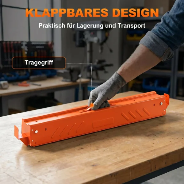 Zaagbokken In Tweepak, Inklapbare Werkbank zaagbokken Met In Hoogte Verstelbare Poten, 2x4 Houder, Draaghandvat, Oranje