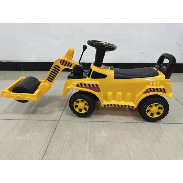 Zitgraafmachine Met Schepstuur, Kindergraafmachine Met Ophefbare Voorrol, Claxon, Opbergruimte Onder De Zitplaats