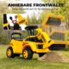 Zitgraafmachine Met Schepstuur, Kindergraafmachine Met Ophefbare Voorrol, Claxon, Opbergruimte Onder De Zitplaats