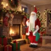 120 Cm Zingende & Dansende Kerstman, Staande Geanimeerde Kerstfiguur Met Kous, Zak, Geactiveerd Door Geluid/aanraking