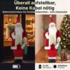120 Cm Zingende & Dansende Kerstman, Staande Geanimeerde Kerstfiguur Met Kous, Zak, Geactiveerd Door Geluid/aanraking