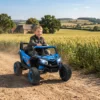 12V Elektrische Auto Voor Kinderen, Afstandsbedieningsfunctie, Gordel, Claxon, LED lampjes, USB poort, Voor 3 5 Jaar, Blauw