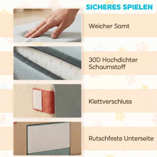 2 delige Schuimrubber Bouwstenen Voor Peuters Met Afneembare Hoezen, Indoor Klim En Kruipspelset, Blauw