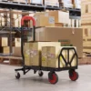 2 in 1 Platformwagen Sackkarre Opvouwbare Transportwagen Met Stuurrwielen, Handvat, Staal Tot 120 Kg