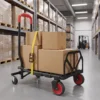 2 in 1 Platformwagen Sackkarre Opvouwbare Transportwagen Met Stuurrwielen, Handvat, Staal Tot 120 Kg