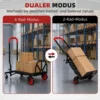 2 in 1 Platformwagen Sackkarre Opvouwbare Transportwagen Met Stuurrwielen, Handvat, Staal Tot 120 Kg