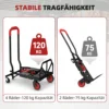 2 in 1 Platformwagen Sackkarre Opvouwbare Transportwagen Met Stuurrwielen, Handvat, Staal Tot 120 Kg