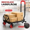 2 in 1 Platformwagen Sackkarre Opvouwbare Transportwagen Met Stuurrwielen, Handvat, Staal Tot 120 Kg